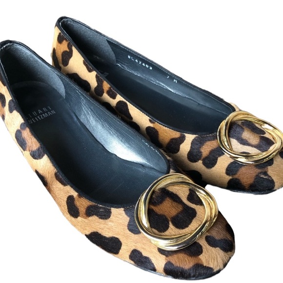 Stuart Weitzman Calf Hair Leopard Print Flats - Picture 9 of 9